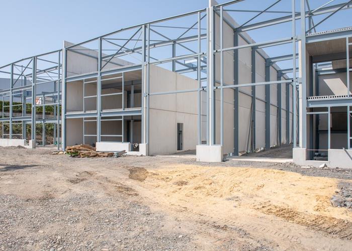 Travaux de fondation pour la construction d'un hall à Hosingen, Luxembourg.