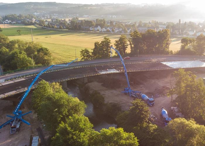 Travaux de bétonnage à Ettelbruck